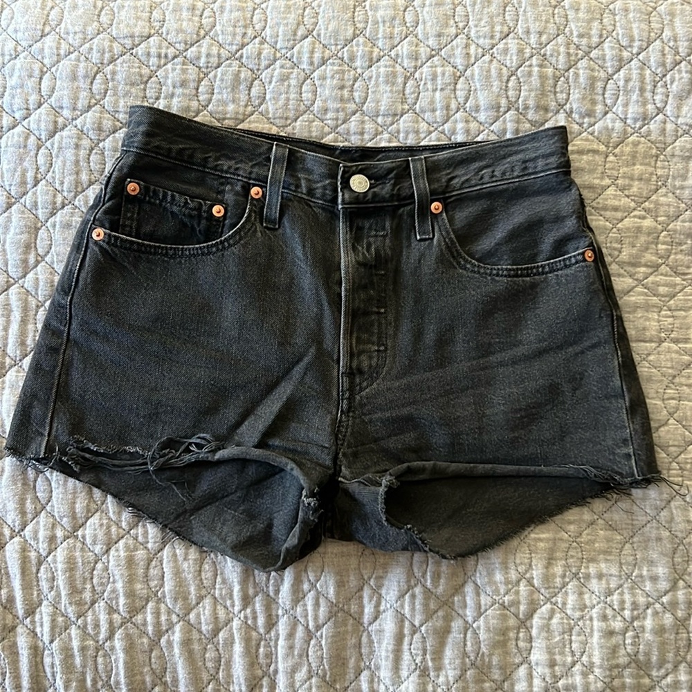 Levi's -  501 Original Women's High-Rise Frayed Jean  Lunar Black